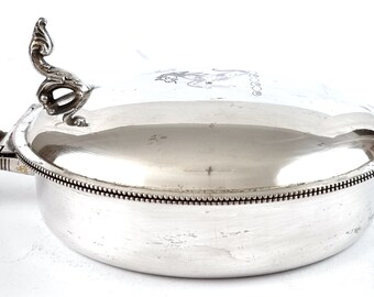 Vintage Silent Butler, Serving Dish, Wooden Handle, Electroplate