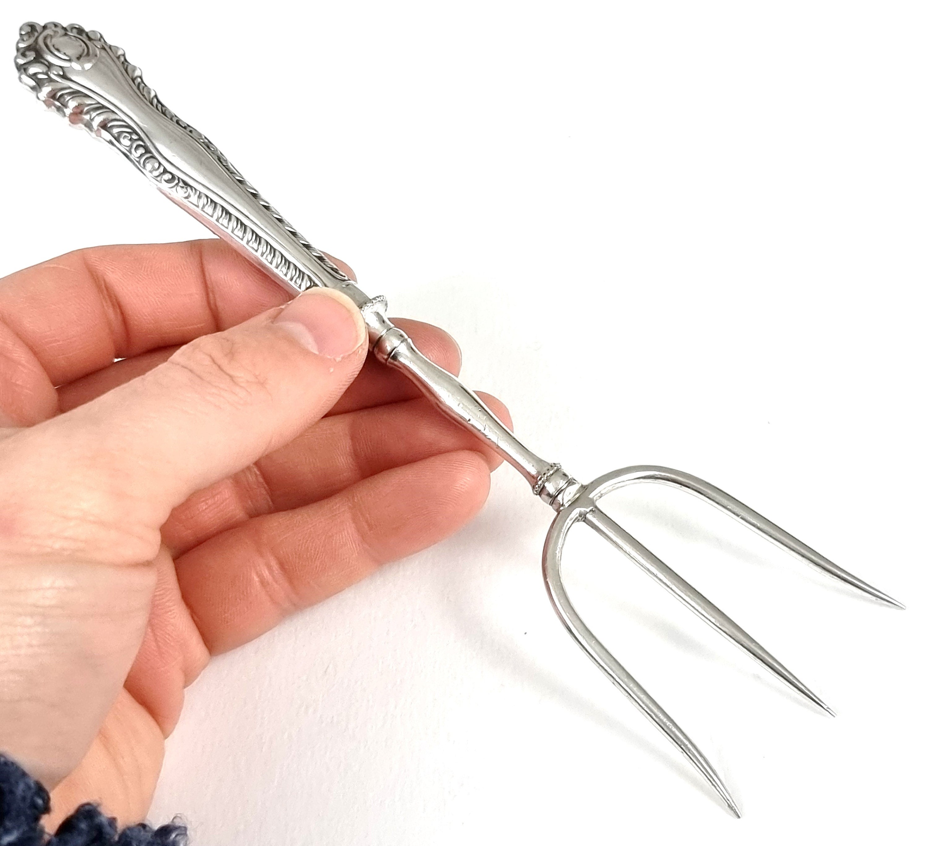 Victorian Flatware, Antique Serving Fork, Bread Fork, Meat Fork, Silver ...