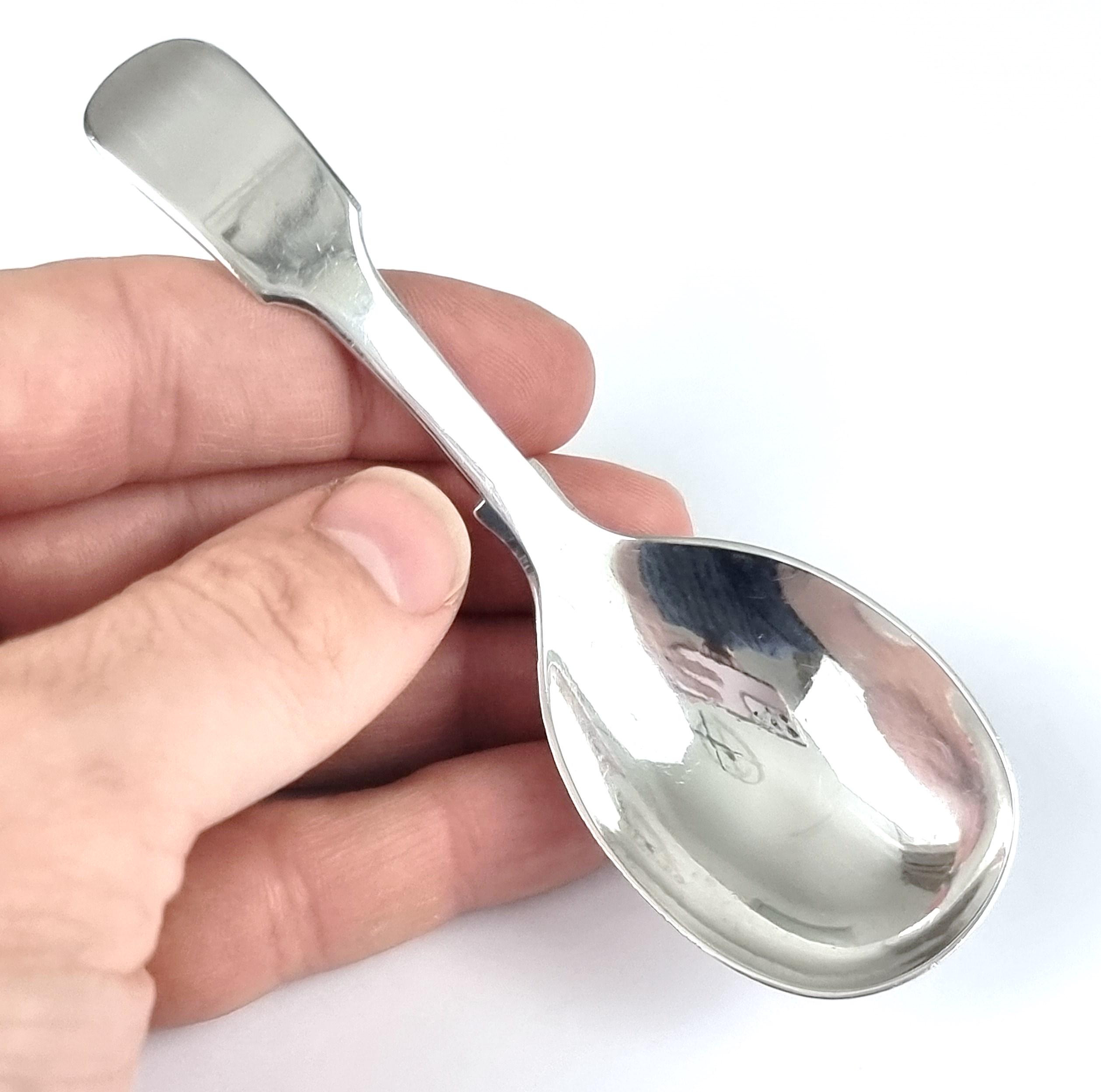 アンティーク キャディ スプーン、シルバー プレート、オールド