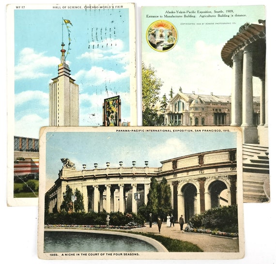 Antique Postcards Chicago World's Fair 1933 Etsy