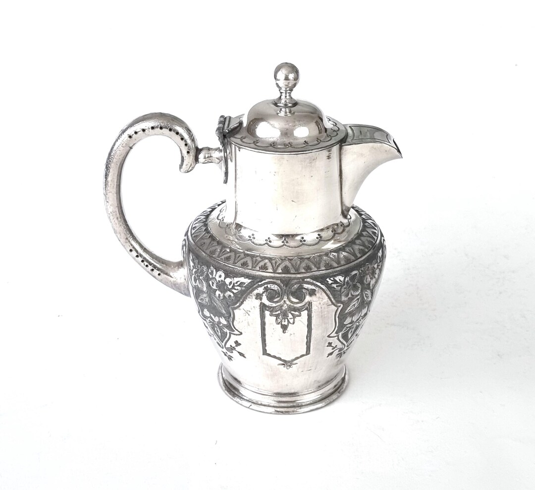 Distressed Antique, Hot Water Pot, Blistered Silver Plate, Worn