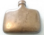 Antique Victorian Hip Flask, Drinks Flask, Curved Shape for Pocket, Lovely Collectible Piece, Breweriana Piece, 1880's, Antique Pewter Flask