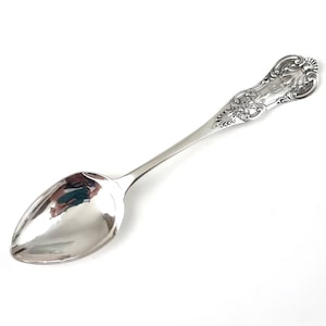 BOWL FLAWS, Antique Silver Spoon, Glasgow Scottish Sterling, 5 7/8 Inches Long, Shell Style Pattern, Engraved Initials, William Coghill 1859