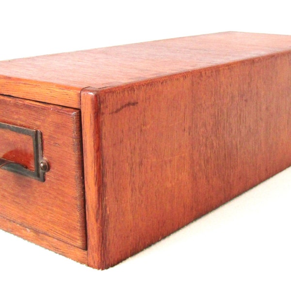 Stunning Vintage Wooden Filing Drawer, Filing Cabinet, Solid Oak Box, Spring Drawer Design, Alphabet Cards, Doctors Surgery Drawer, Decor