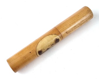 Antique Mauchline Ware, Needle Case, Cylindrical Holder, St Michaels Church, Arthuret Place, Treen Case, Traditional Antique, Decorative