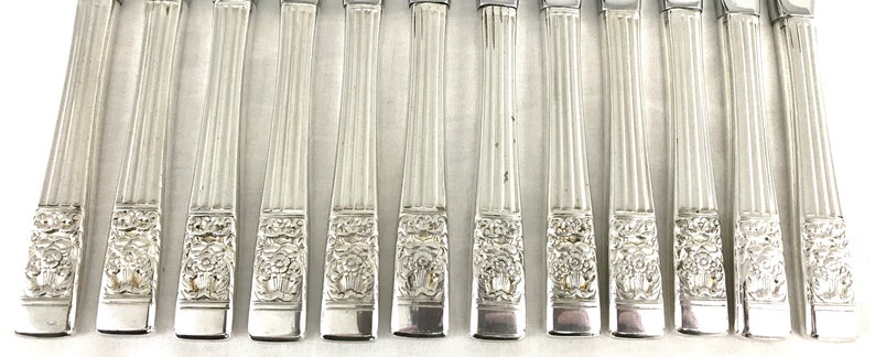Silver Plated Handles Twelve Butter Knives Stainless Blades Vintage Cutlery Community Oneida Set of Twelve Set of Knives Tea Knives