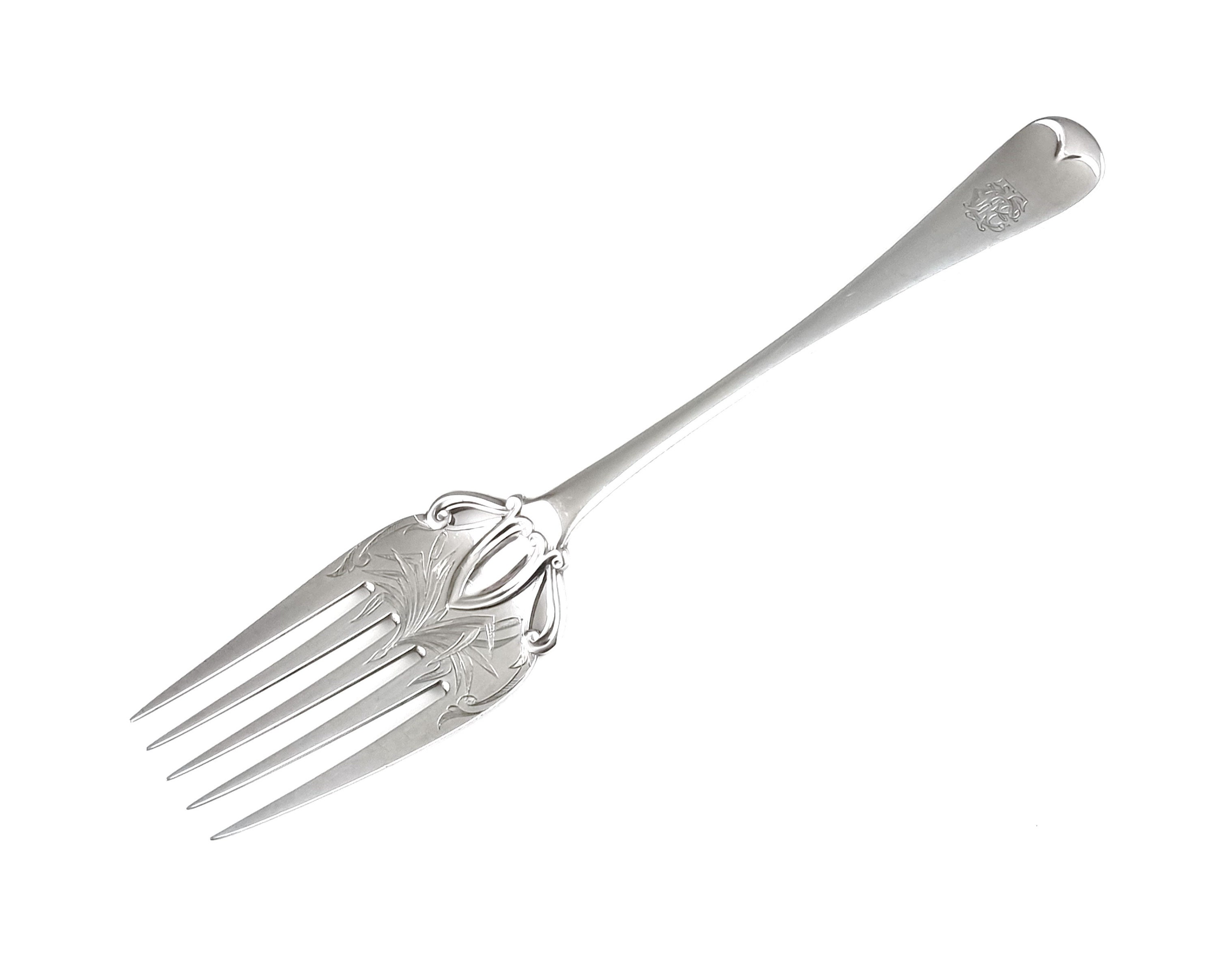 Elkington Silver Plate, Antique Serving Fork, Fish Utensil
