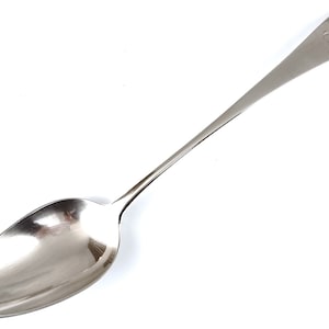 Antique Silver Table Spoon, Early 19th Century, Newcastle Silver, Sterling Flatware, Serving Spoon, Old English, Engraved F, Dinnerware