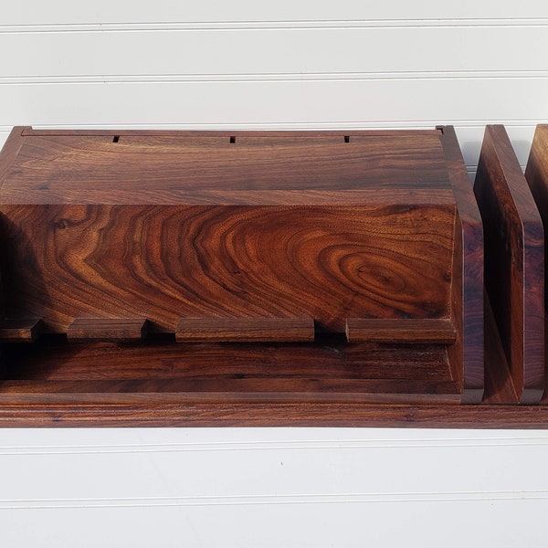 Multi Phone Charging Station. Solid wood, hand crafted with a natural oil finish.