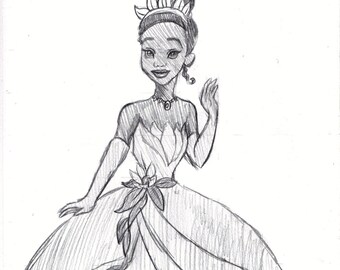 Disneys Cinderella Sketch Drawing Etsy