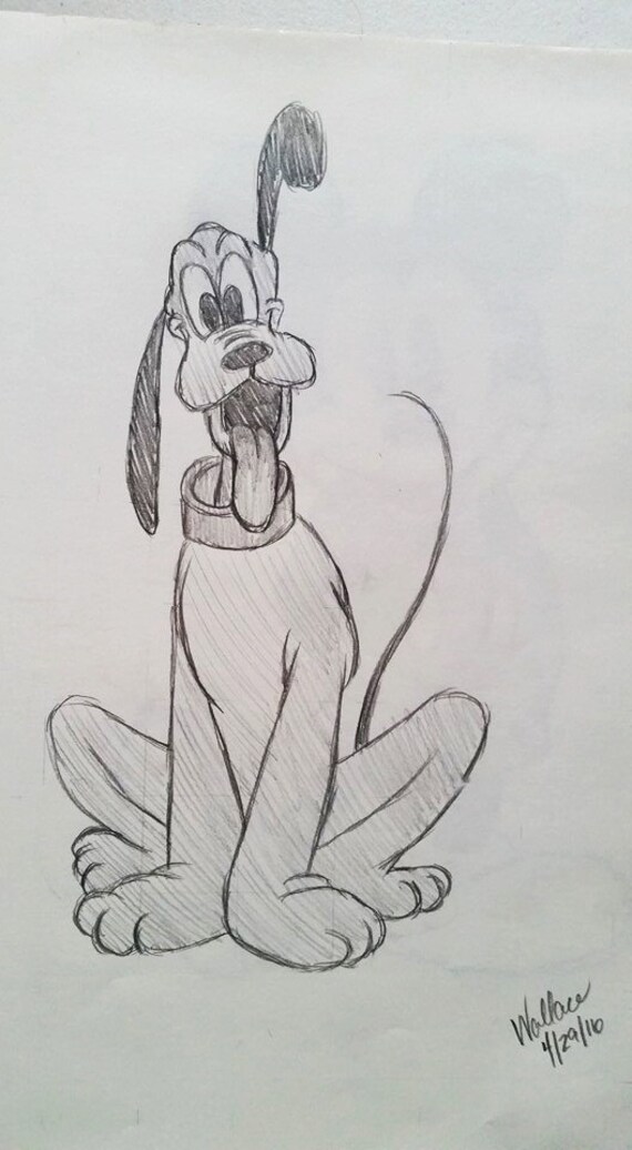 Disney Pluto Croquis Dessin Etsy