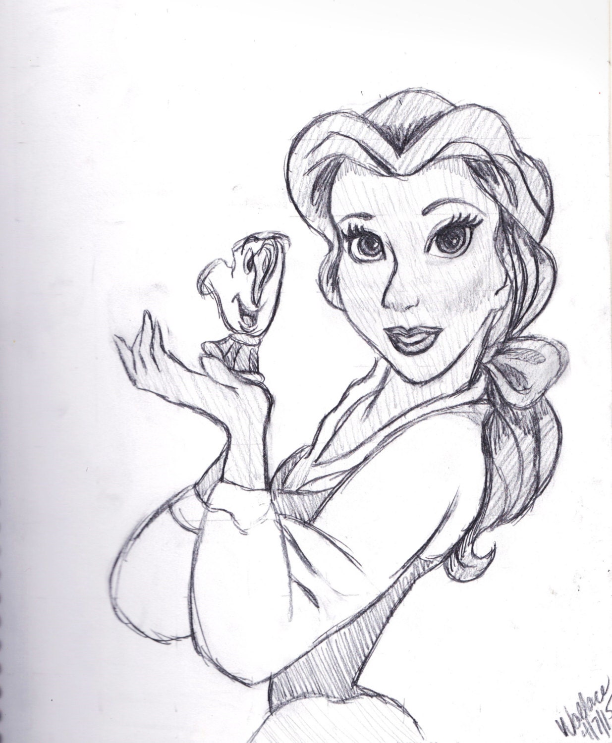 Creative Beauty And The Beast Drawing Sketch for Beginner