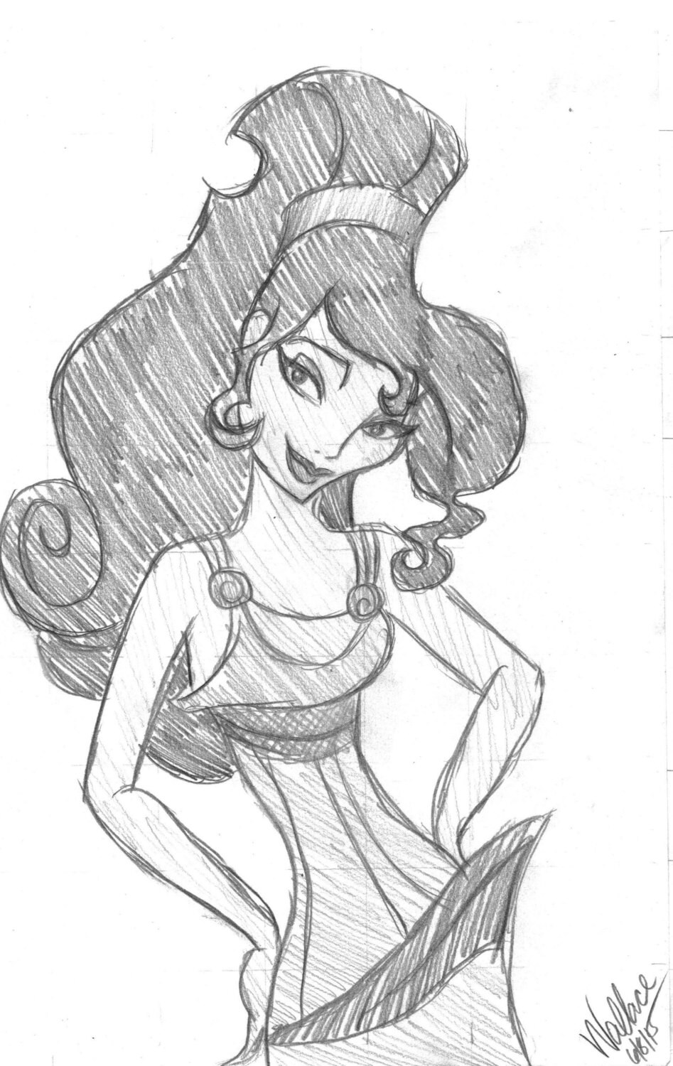 Disney S Hercules Megara Meg Sketch Drawing Etsy