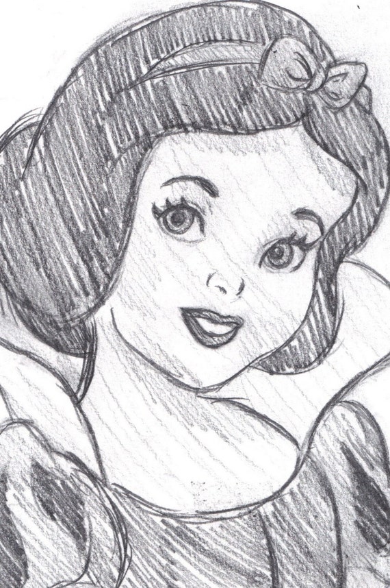 Disneys Schneewittchen Skizze Zeichnung Etsy