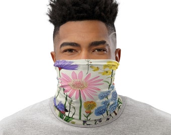 Polaina de pescoço de flores silvestres A polaina de pescoço de flores silvestres faz parte do conjunto de correspondência de flores silvestres para adultos e crianças