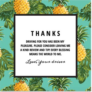 delivery app thank you card for reviews and tips gig work door dash ubereats