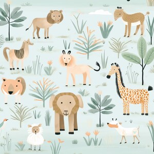 Safari animals digital download art print for use in wall art, clothing , tumblers .. and more perfect kid prints