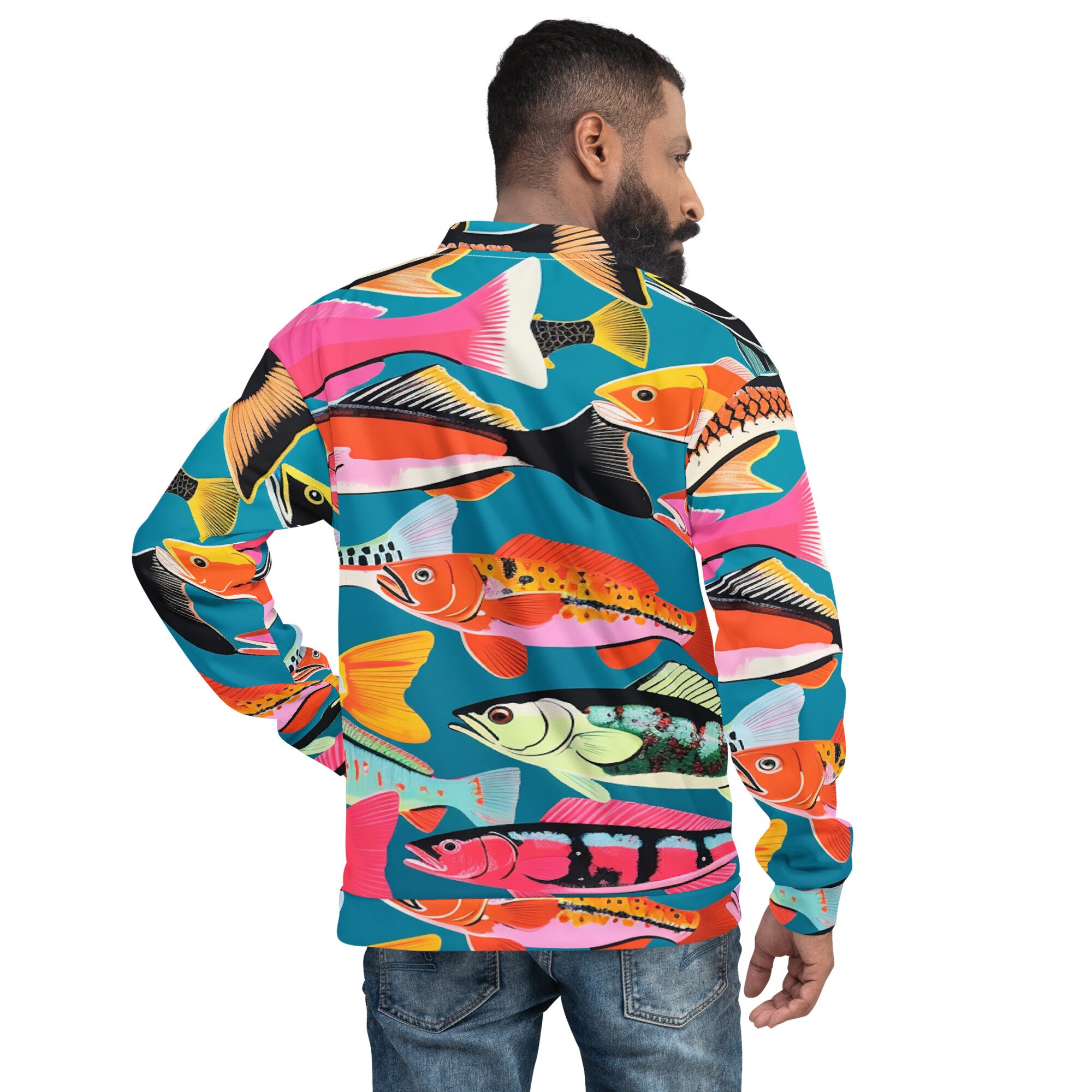 Colorful Fish Unisex Bomber Jacket Fish Jacket is Part of the Colorful ...