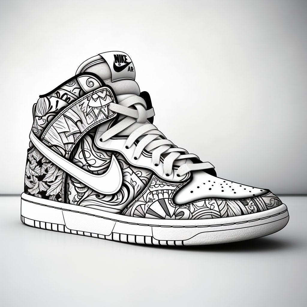 Sneakers Coloring Book Large Print Easy Design - Etsy