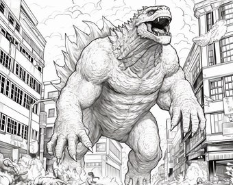 Godzilla King Kong coloring book for Adults and Hours of coloring  activities for both young and old