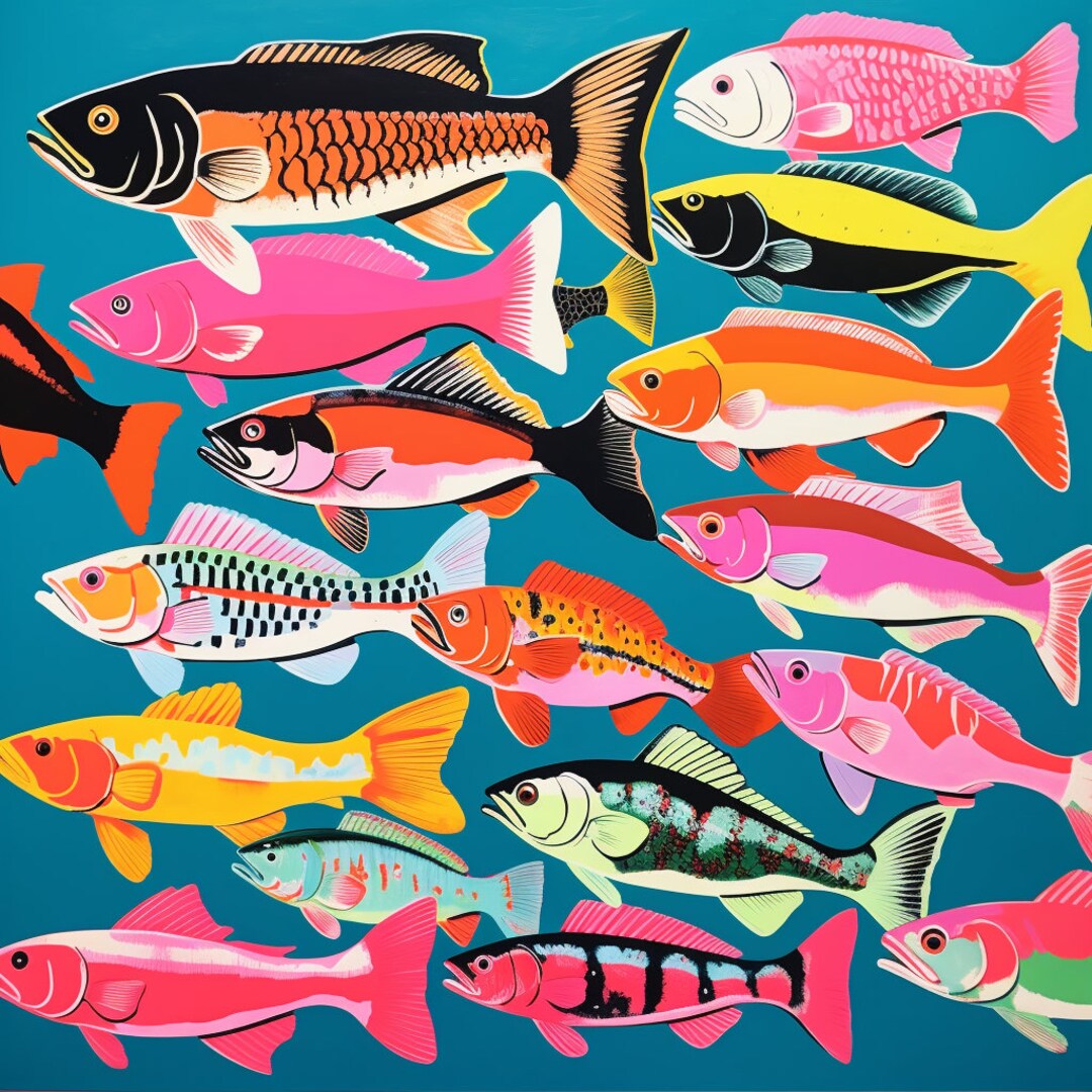 Many Kinds of Fish Print Instant Digital Download 