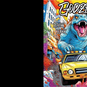 Godzilla adult and kids coloring book and pages. Exciting fun for all ages!
