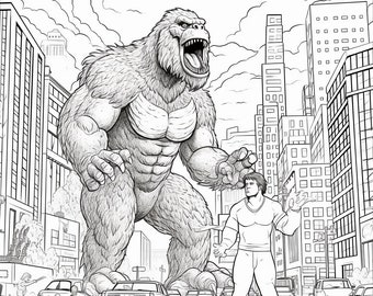 Godzilla King Kong coloring book for Adults and Hours of coloring  activities for both young and old