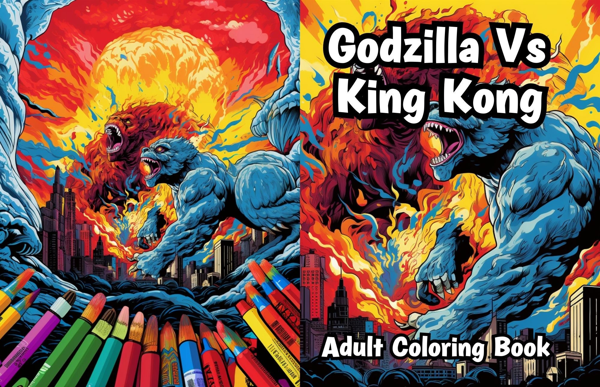 godzilla vs king kong coloring pages