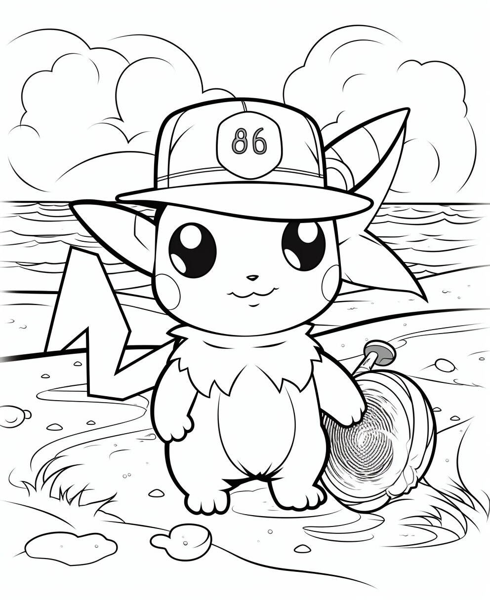 Pokeman Beach Coloring Book / Pages for Ages 412 Perfect Kids Vacation