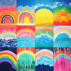 Multi Rainbows Digital Download Art