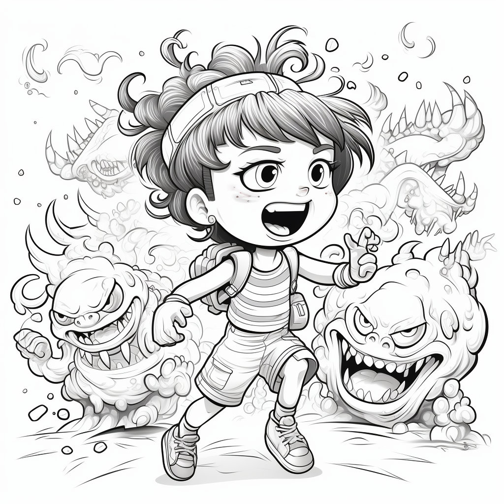 Girl Power "girls Vs. Monsters" Coloring Book for Girls Ages 4-14 ...