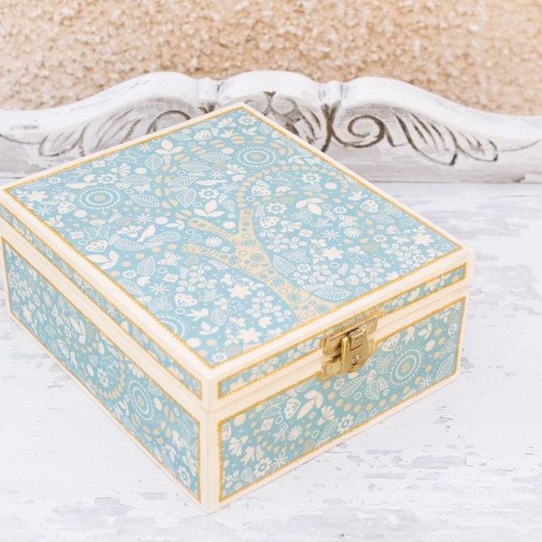 Tea box - Wooden box - Kitchen decor - Birthday gifts - Housewarming gift