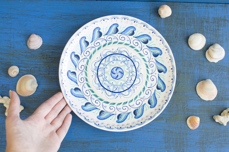 Nautical plate Nautical decor Decorative plate Wall Etsy