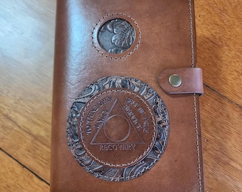 LEATHER AA Hardback Big book and  12&12 Cover