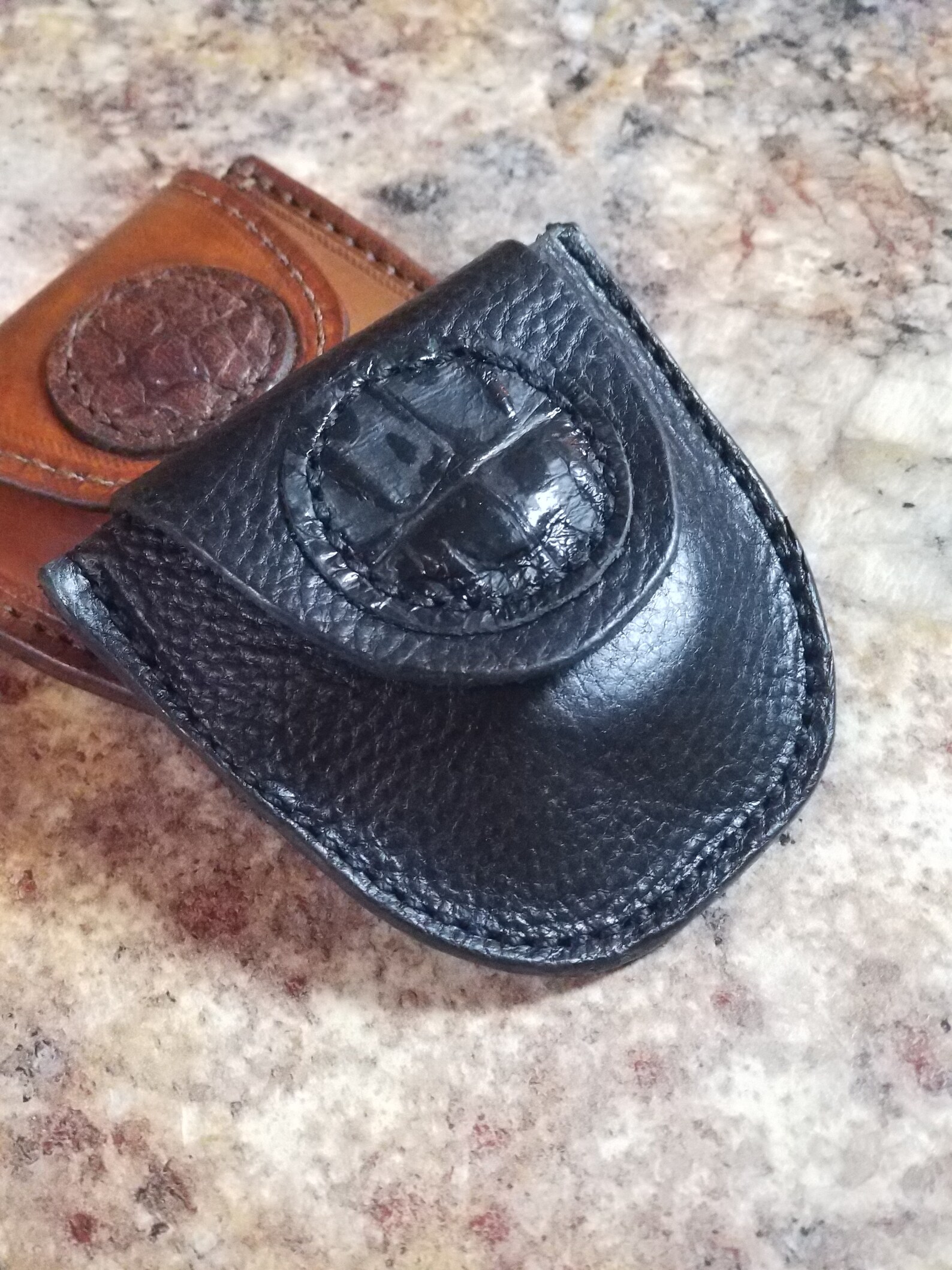 AA Leather Medallion Chip Pouch Etsy