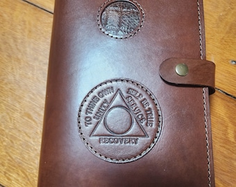 LEATHER AA Hardback Big book and  12&12 Cover