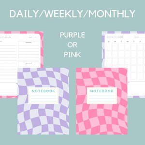 PINK Planner, Daily/Weekly/Monthly Undated - Digital Download