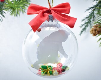 Cat Christmas Ornament, White Cat Christmas Ornament, Cat Memorial Ornament, Ball Ornament