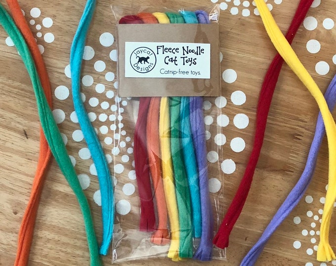 Cat Toy, Catnipfree Cat Toy, Fleece Noodle Cat Toy, Unique Cat Toy