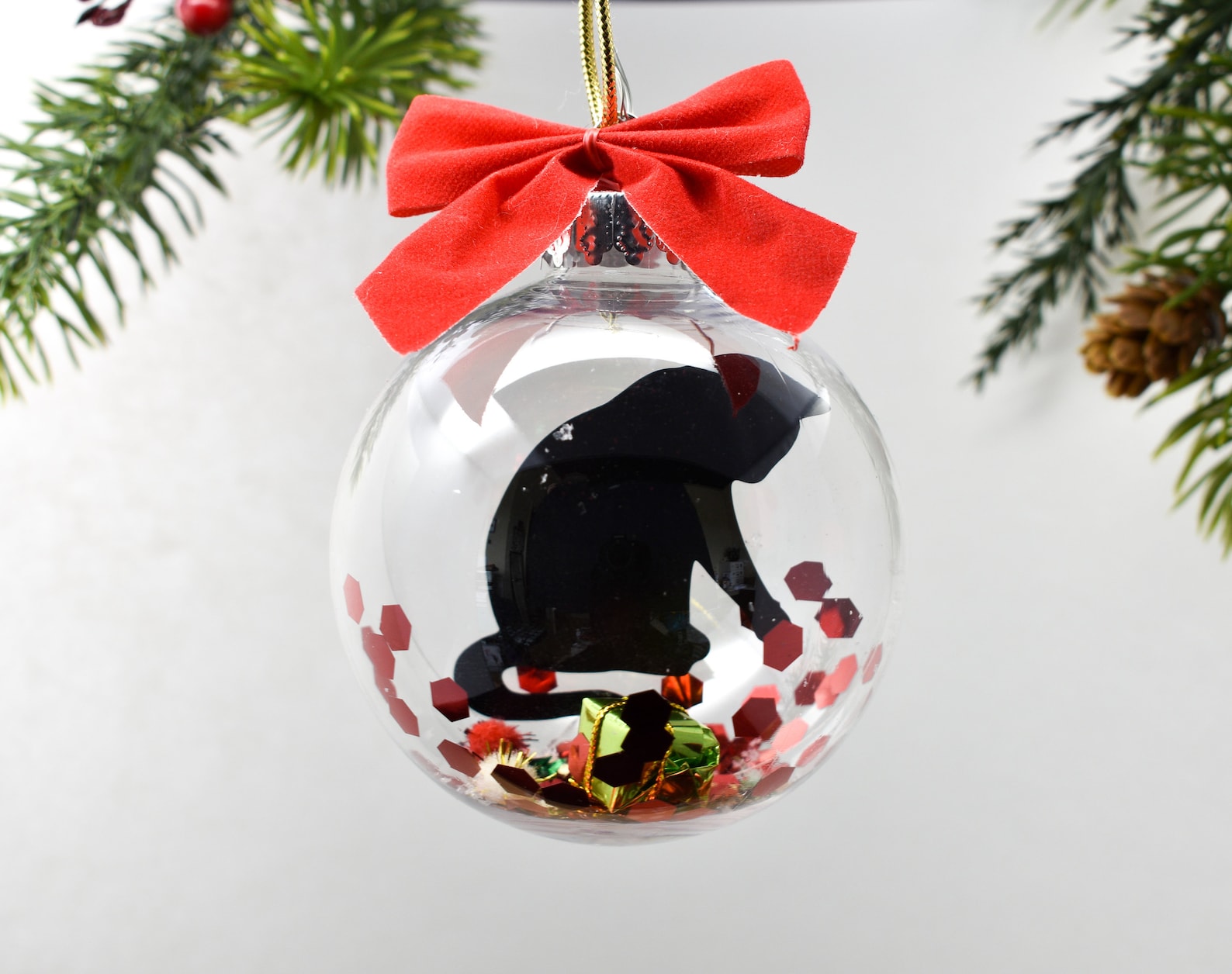 Cat Christmas Ornament Black Cat Christmas Ornament Cat Etsy