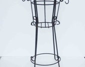 Vintage Plant Stand Scrolled Iron Planter Mid Century Industrial Salvage Metal Indoor Outdoor Planter Garden Porch Patio Plant Holder