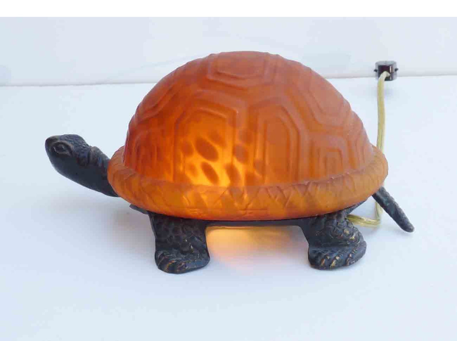Vintage Turtle Lamp Glass Light Eclectic Mid Century Table Etsy