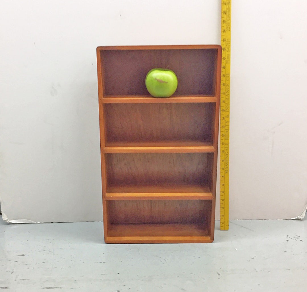 Vintage Wood Shelf 22 H Four Shelf Wall Storage Vintage Shelf Box Joint