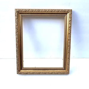 Gold Ornate 8 x 10 Artwork Frame Vintage Wood Picture Frames Art Open Wall Decor Wall Hanging Mid Century Framing Painting Gold Chinoiserie
