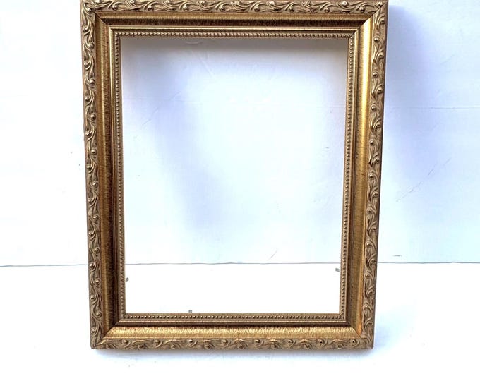 Gold Frame Ornate 8 X 10 Artwork Framing Vintage Wood Beaded Inner ...