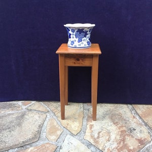 Vintage 20”H Table Wood Plant Stand 10” Square Top Table Mid Century Planter Stand Boho Chic Farmhouse Furniture Extra Table