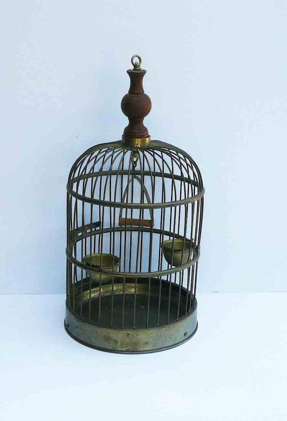 Vintage Brass Bird Cage Hanging Large Cage Centerpiece Etsy