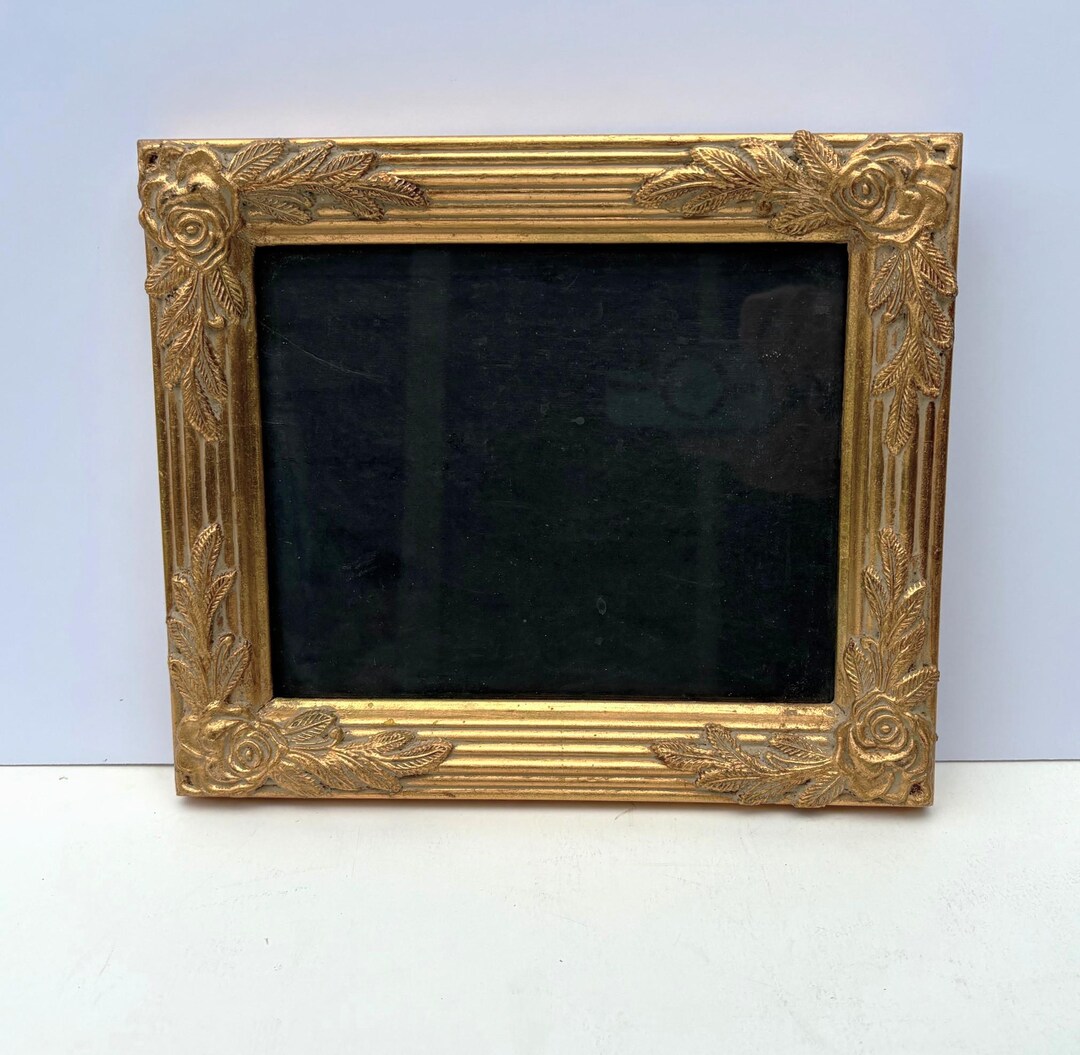 Gold Frame Ornate 8 X 10 Art Framing Detail Roses Corners Side Leaves ...