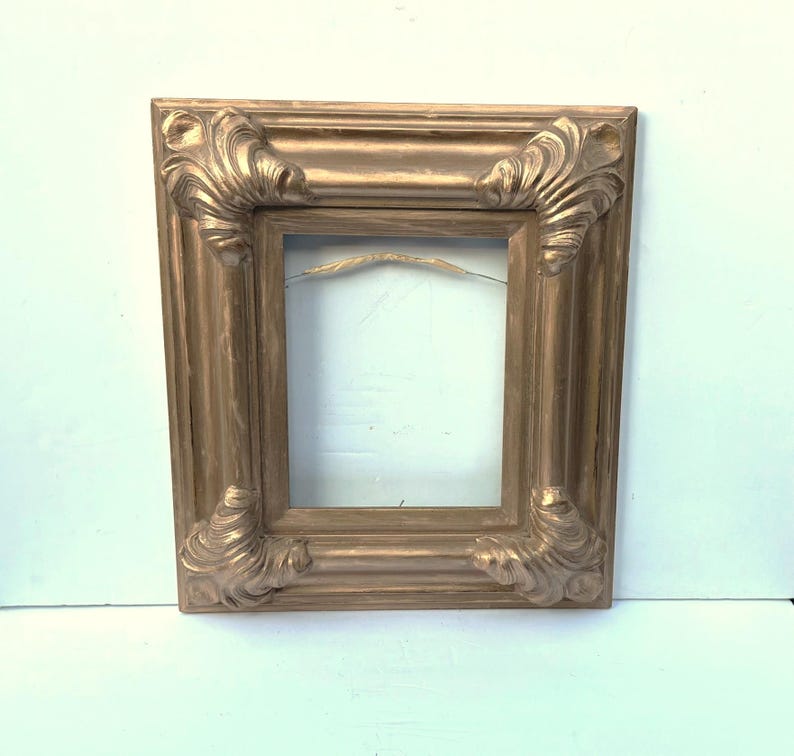 Wood Ornate Wide Gold Frame 8 X 10 for Art Thick Molding Corners Art ...