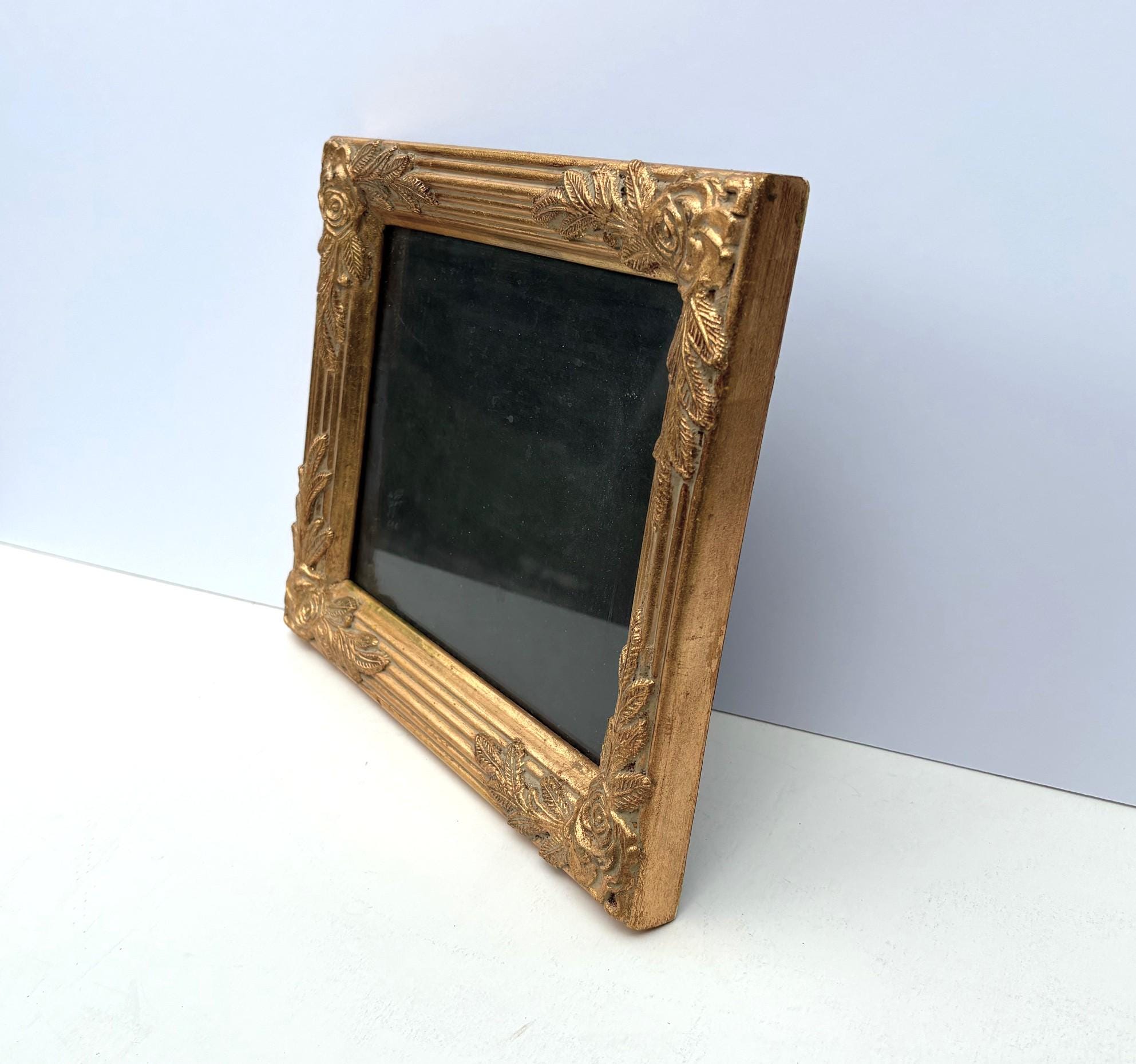 Gold Frame Ornate 8 X 10 Art Framing Detail Roses Corners Side Leaves ...